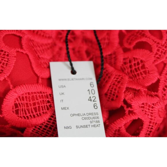 NEW NWT ELIE TAHARI FLORAL GUIPURE LACE SLEEVELESS DRESS 6! - Picture 5 of 11